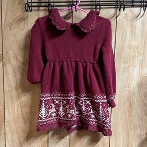 Max Studio Maroon Knit Dress with Ivory Accents